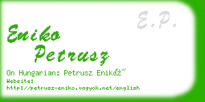 eniko petrusz business card